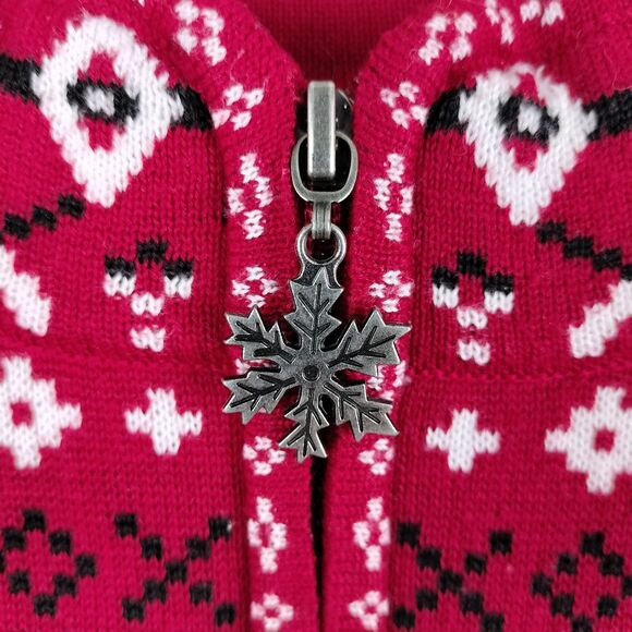 Breckenridge Sweater Womens Petite XL Red 1/4 Zip Fair Isle Holiday Christmas - Picture 8 of 13